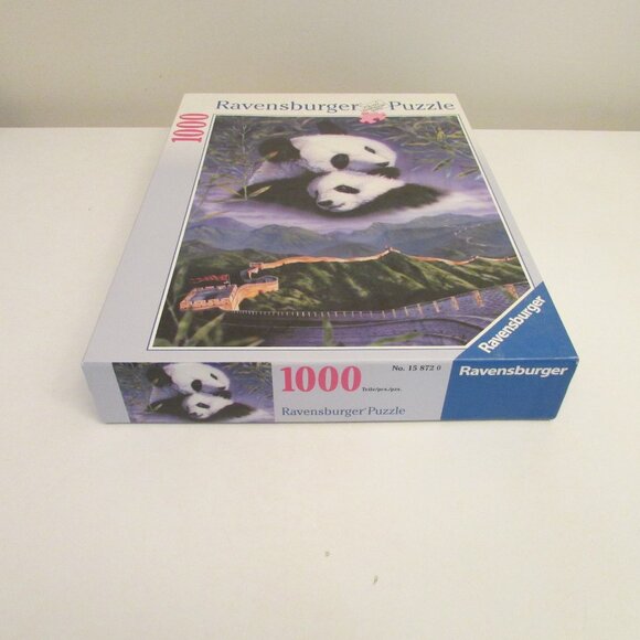 Vintage Ravensburger Puzzle 1000 pieces, Pandas with Great Wall of China - Picture 3 of 9